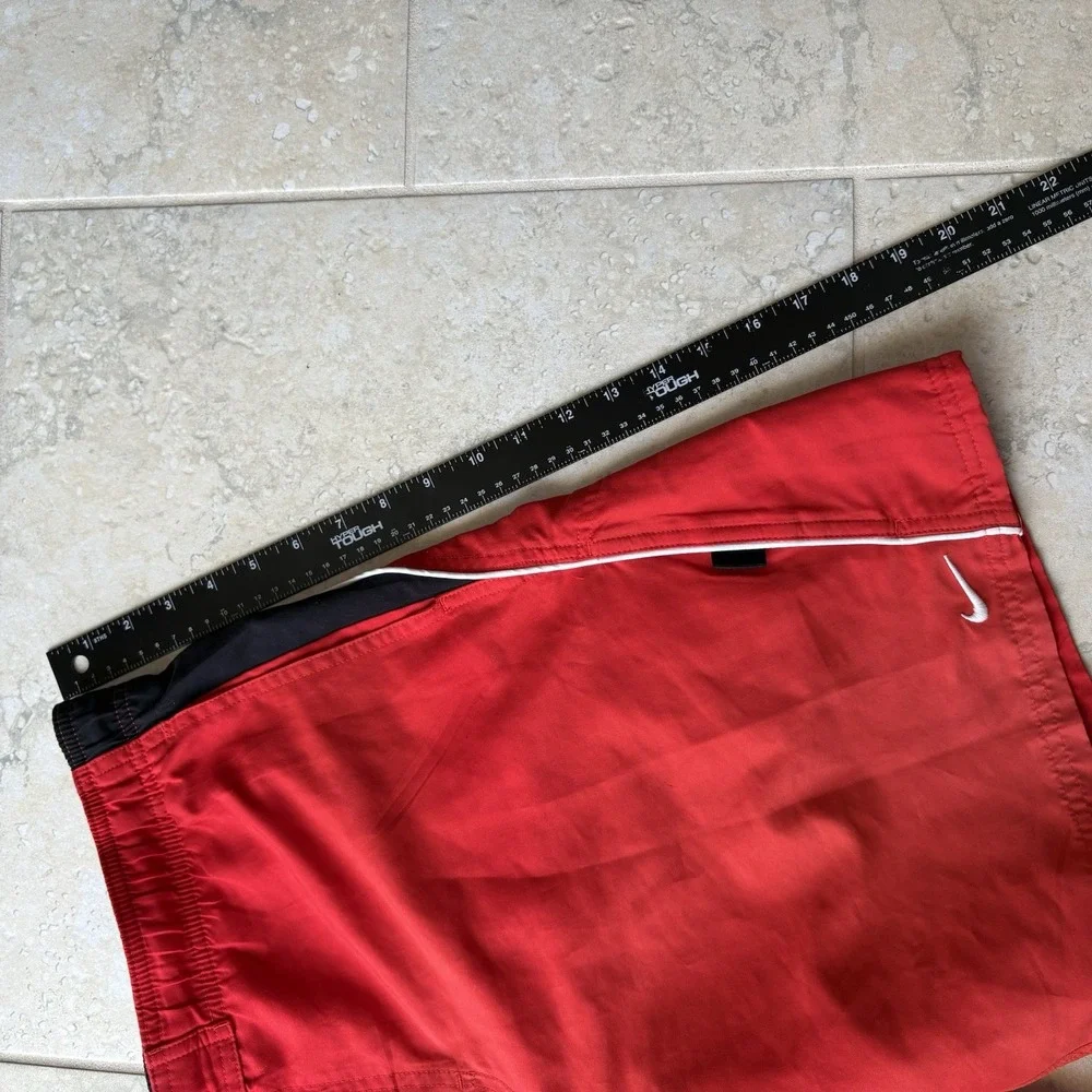 Vintage 2000s Nike Swim Shorts Mens Large Red Boardshorts Trunks Y2K Beach